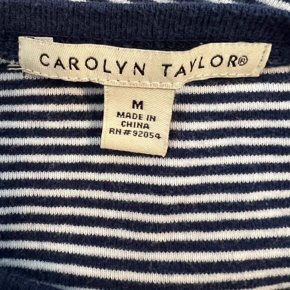 Carolyn Taylor Striped Cardigan (M) - Business to Coastal! 100% Cotton - Picture 5 of 8